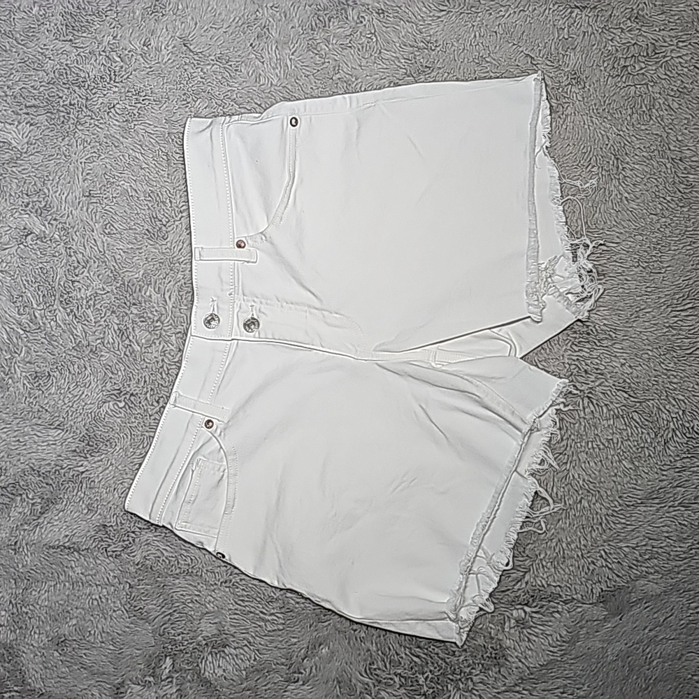 Express white denim shorts